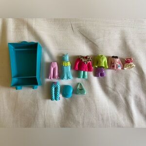 12 pc Vintage Polly Pocket Clothing & Open closet